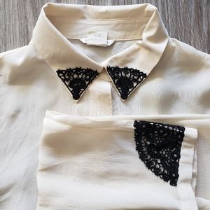 Club Monaco silk and lace blouse,  size S